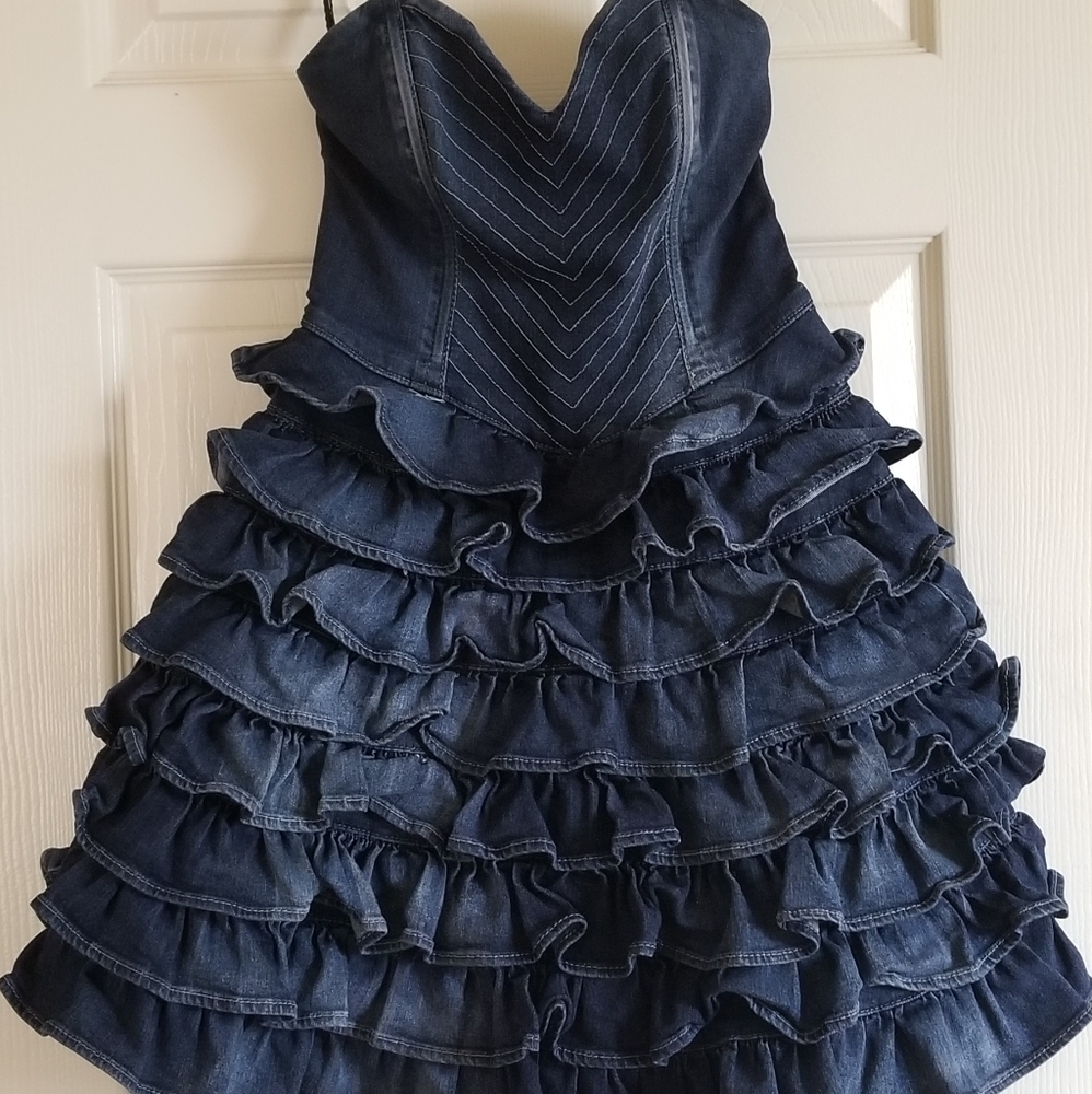 GUESS corseted jean dress